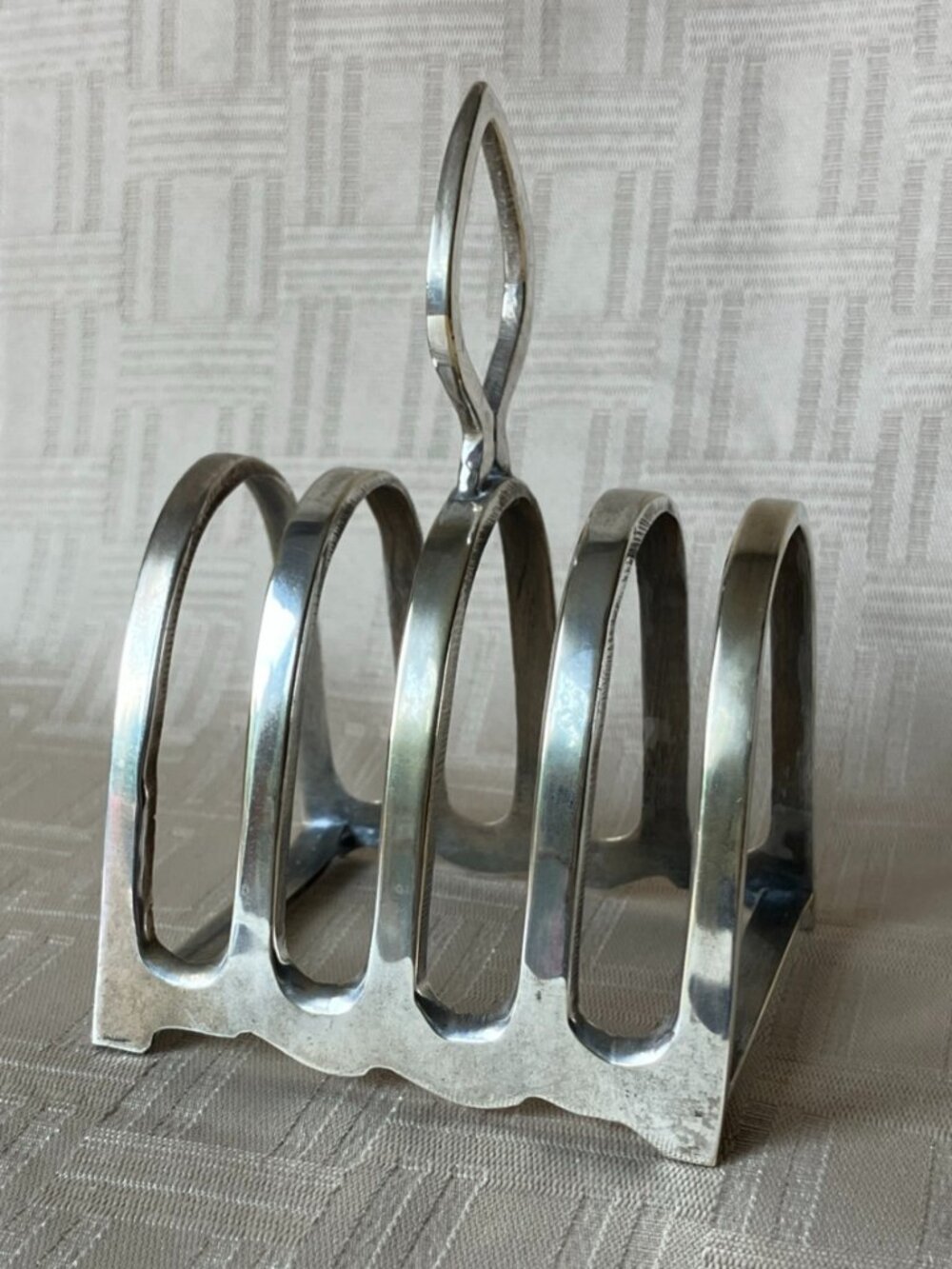 Vintage Silver Plated 4 Slot Toast Rack/Letter Holder Spade Handle